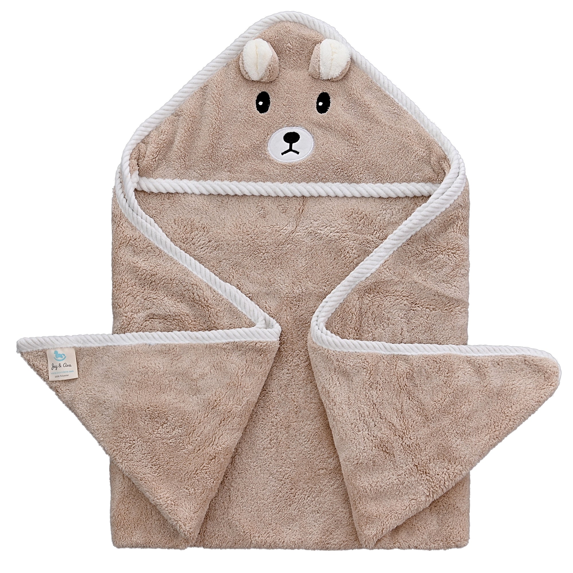 Fleece Hooded Baby Towel - Brown Bear
