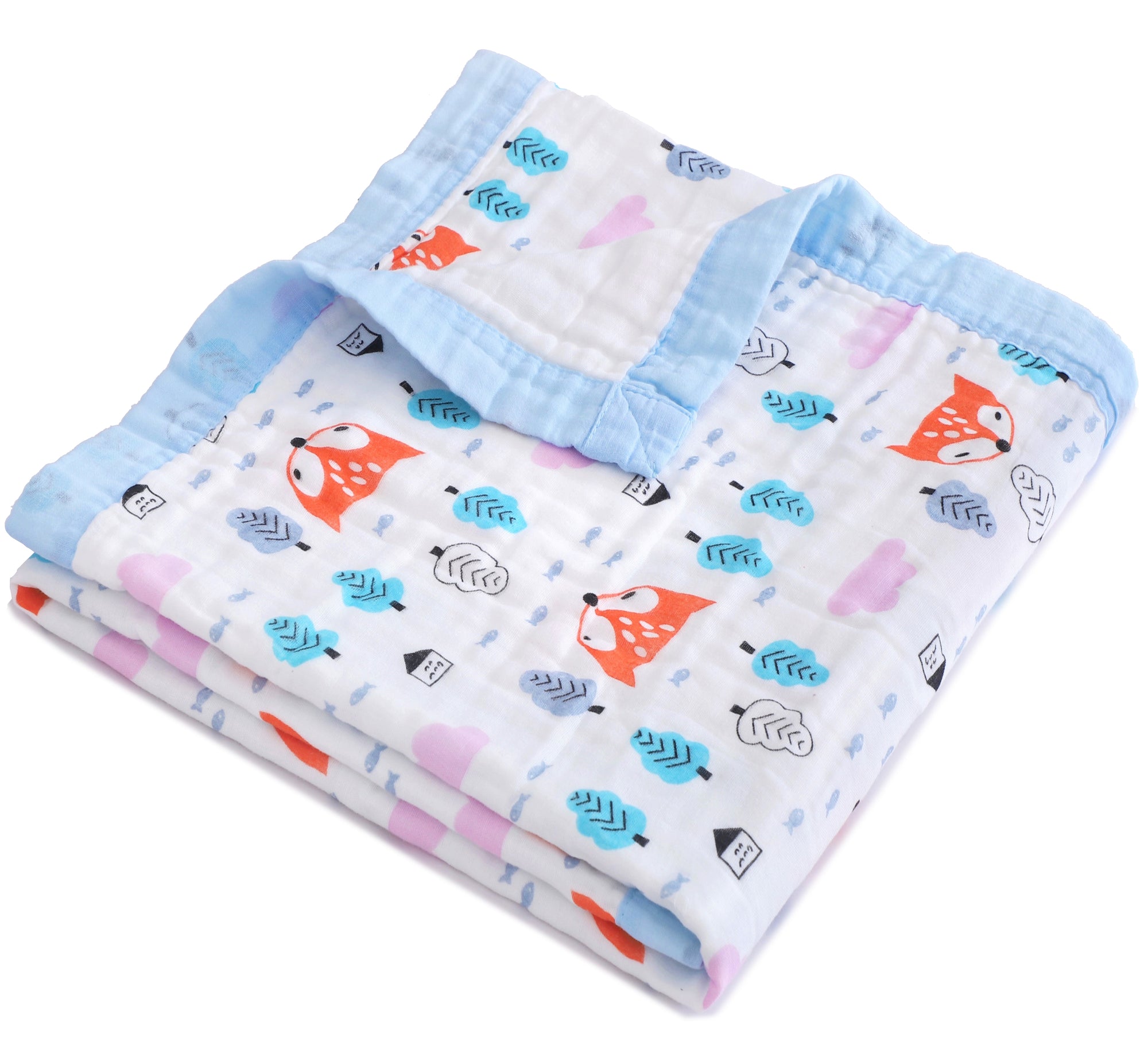 Baby/Toddler Muslin Cotton Blanket - Orange Fox