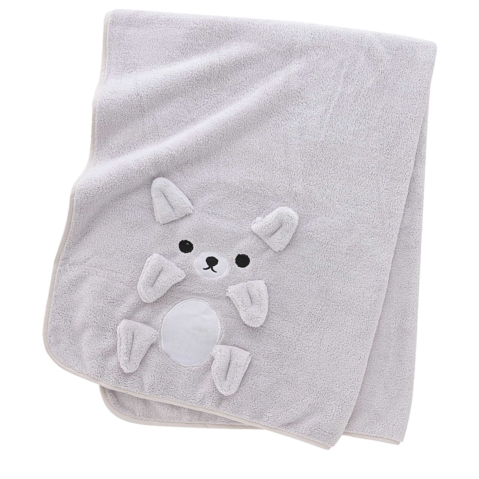 3D Baby Blanket - Grey Bear