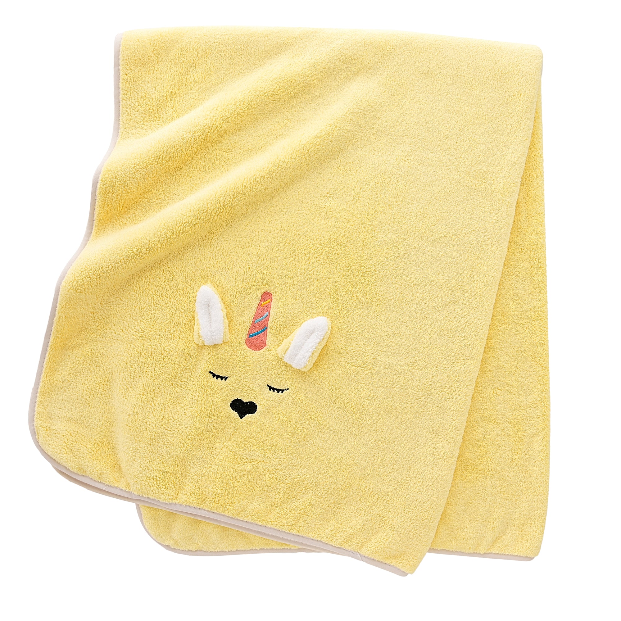 3D Baby Blanket - Yellow Unicorn