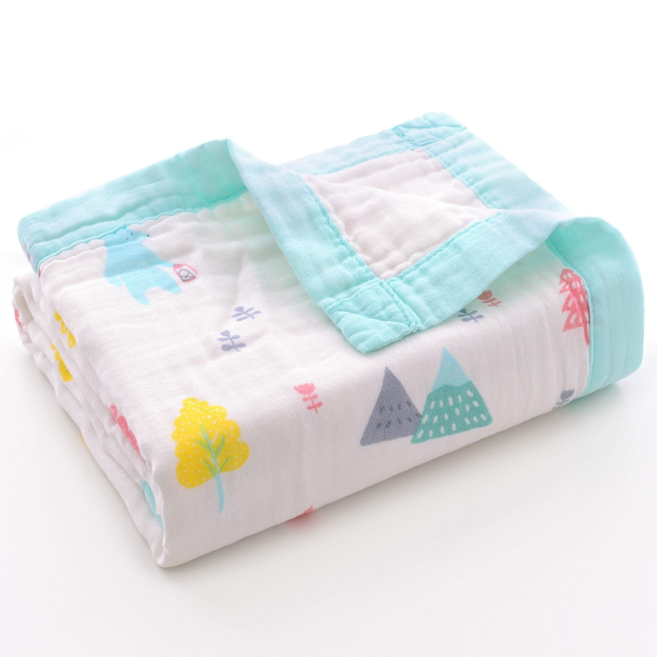 Jay & Ava Baby Muslin Blanket 42x42 Inches - 4 Layer Cotton, Soft Receiving Blanket For Boys & Girls